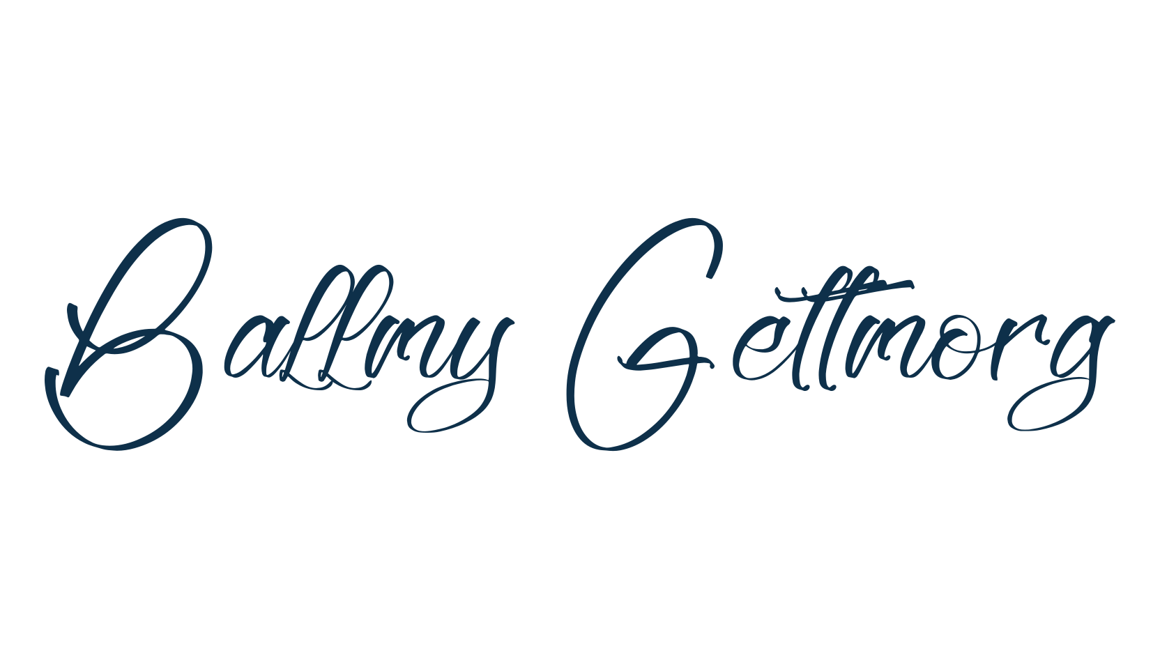Ballmy Gettmorg, script handwritten fancy decorative calligraphy font preview