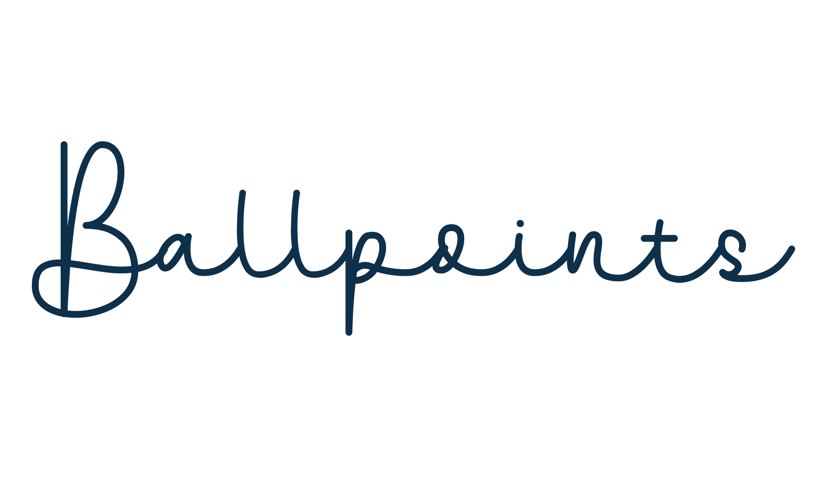 Ballpoints, script handwritten fancy decorative calligraphy font preview