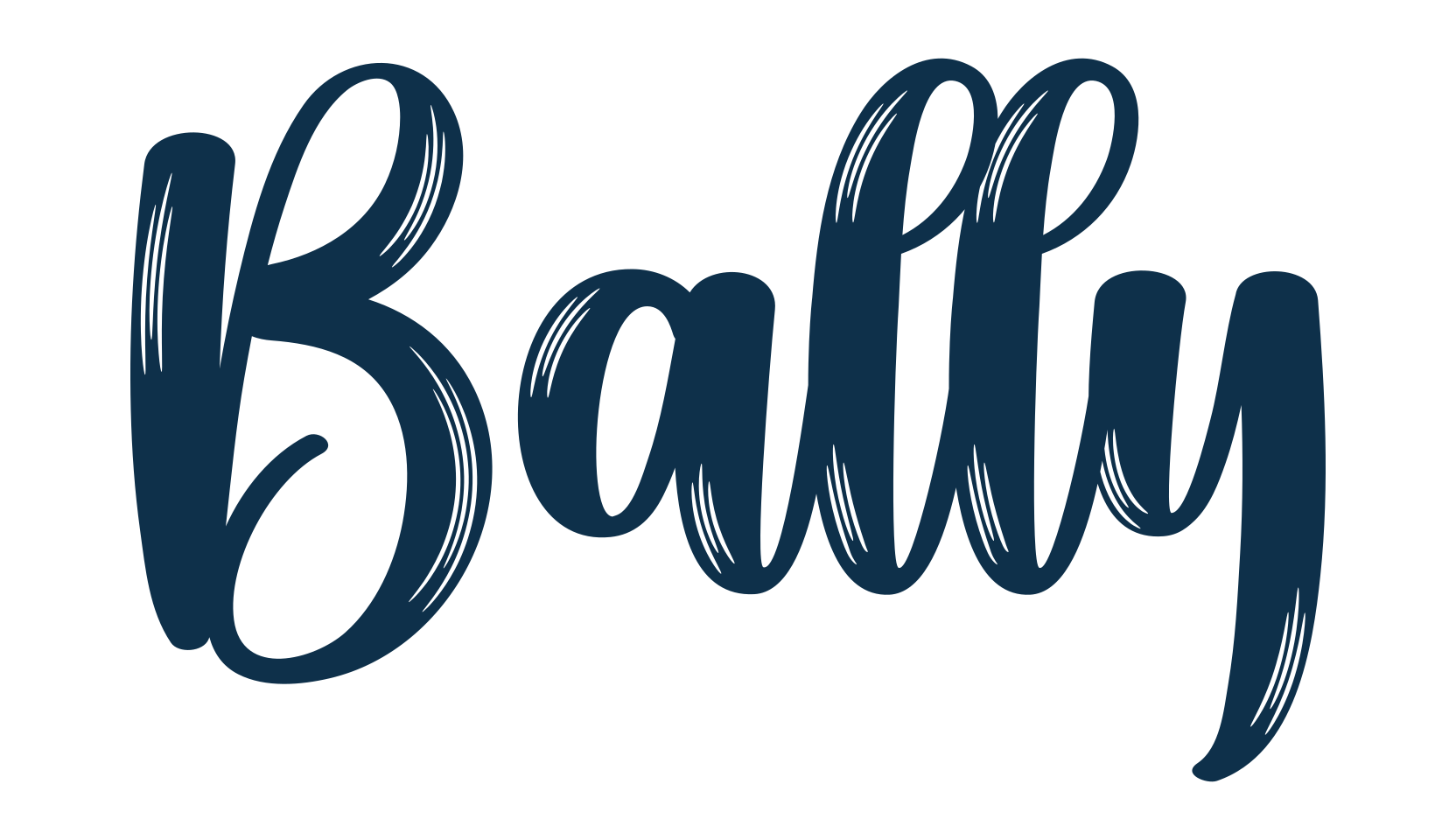 Bally, script brush fancy decorative calligraphy font preview