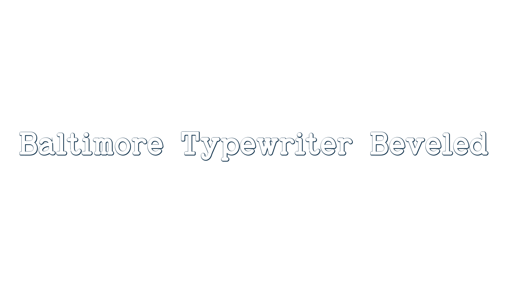 Baltimore Typewriter Beveled, fancy typewriter decorative font preview