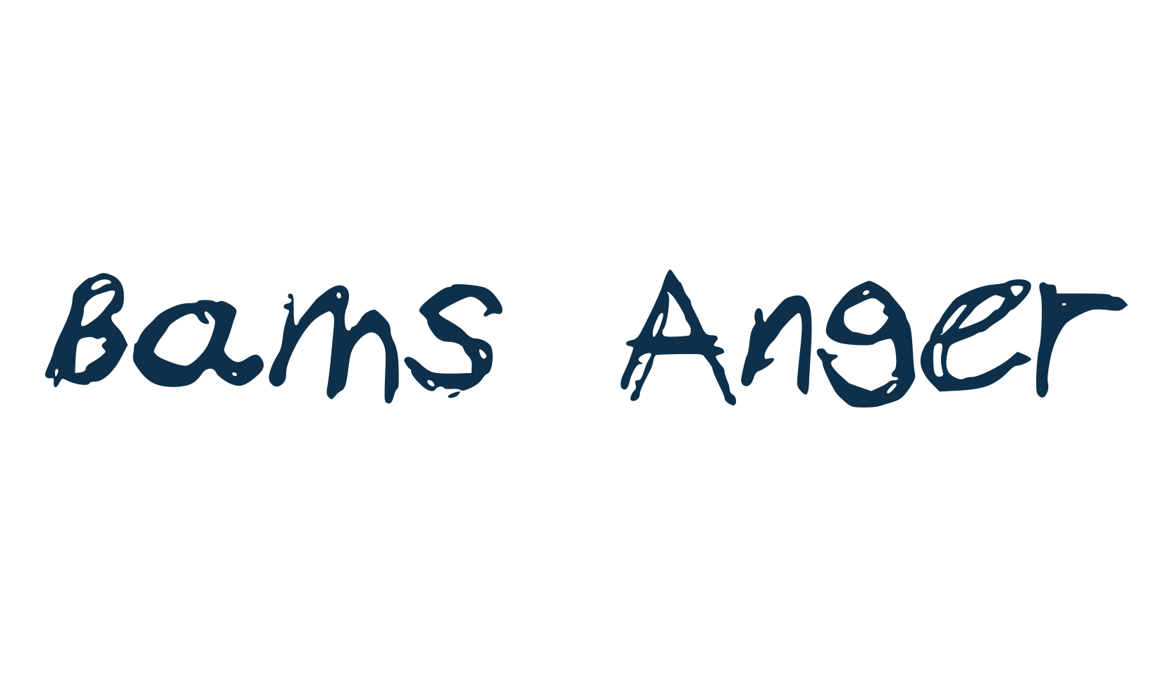 Bams Anger, script trash fancy decorative calligraphy font preview