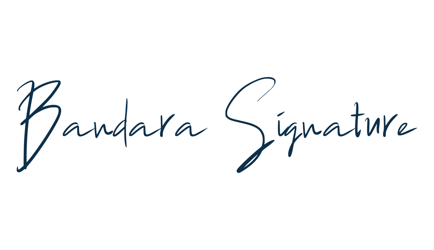 Bandara Signature, calligraphy font preview