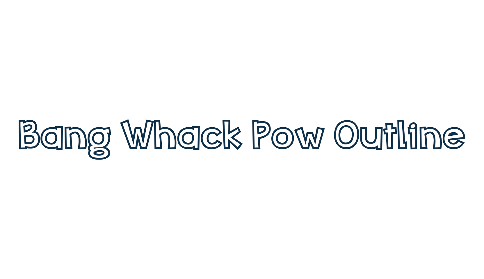 Bang Whack Pow Outline, fancy cartoon decorative font preview