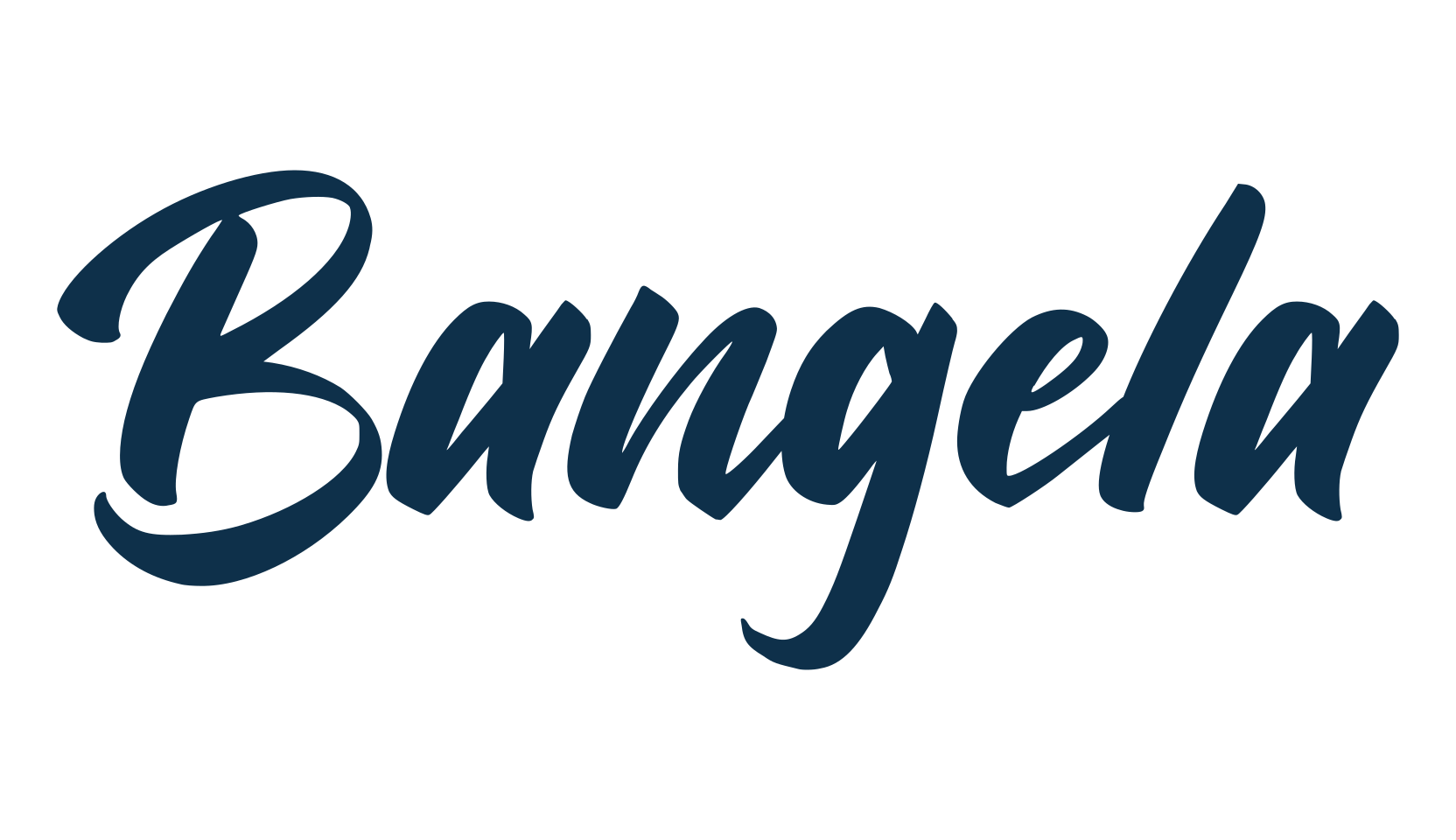 Bangela, brush font preview