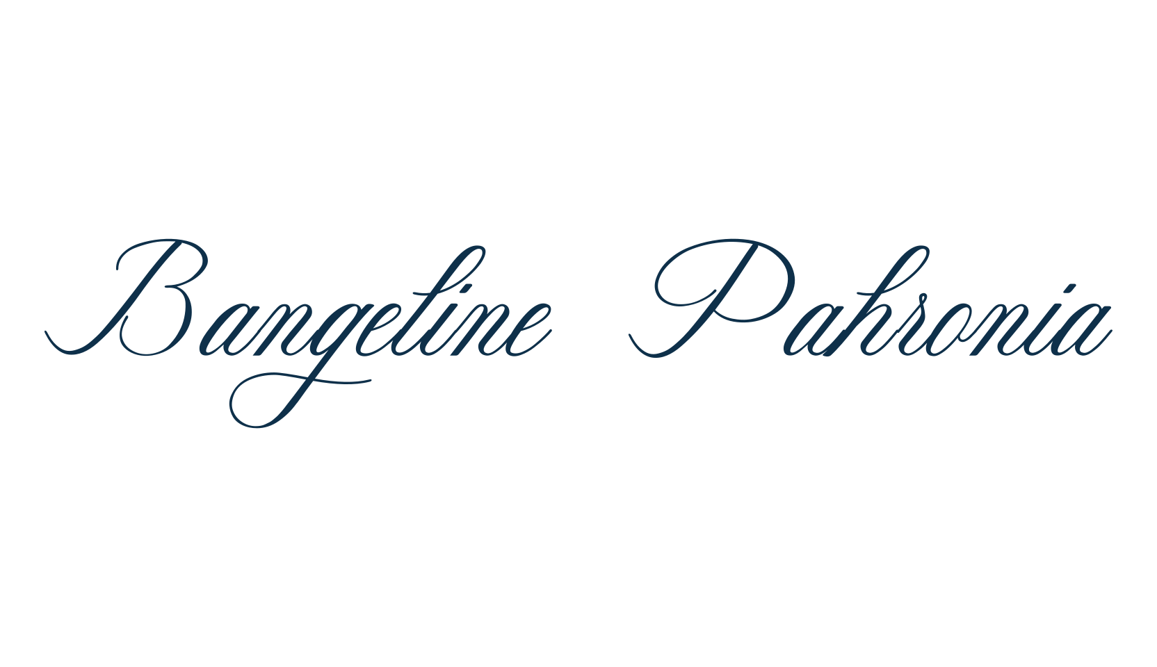 Bangeline Pahronia, script calligraphy fancy decorative font preview