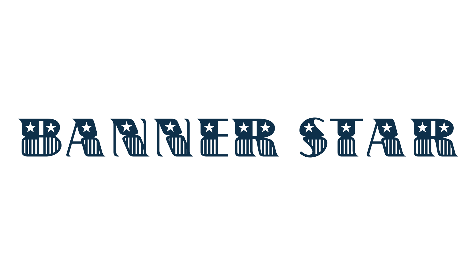 Banner Star, decorative font preview