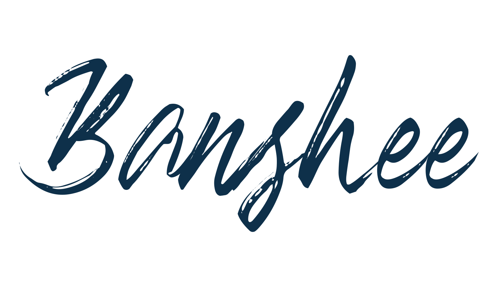 Banshee, script brush fancy decorative calligraphy font preview