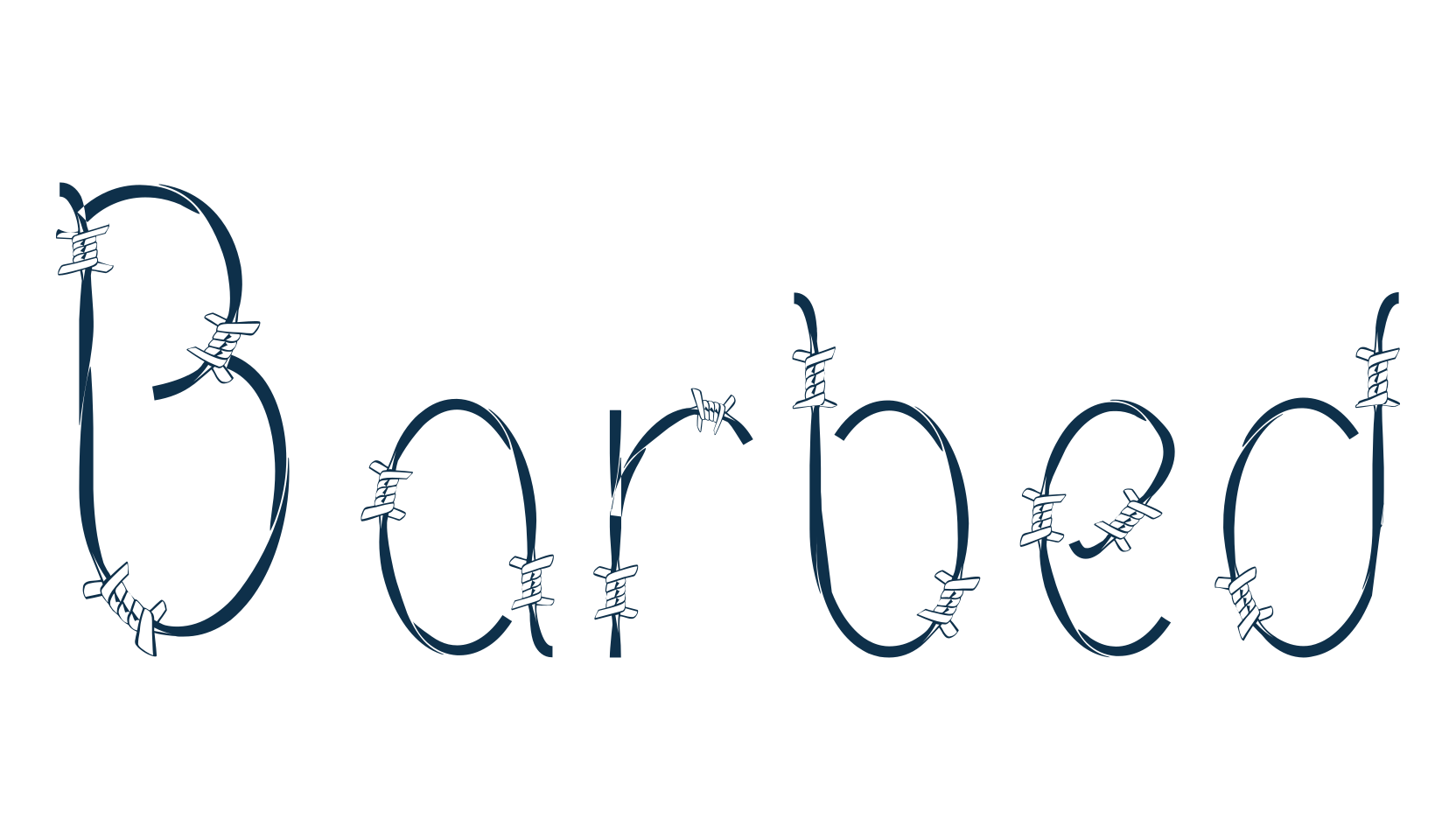 Barbed, fancy decorative font preview