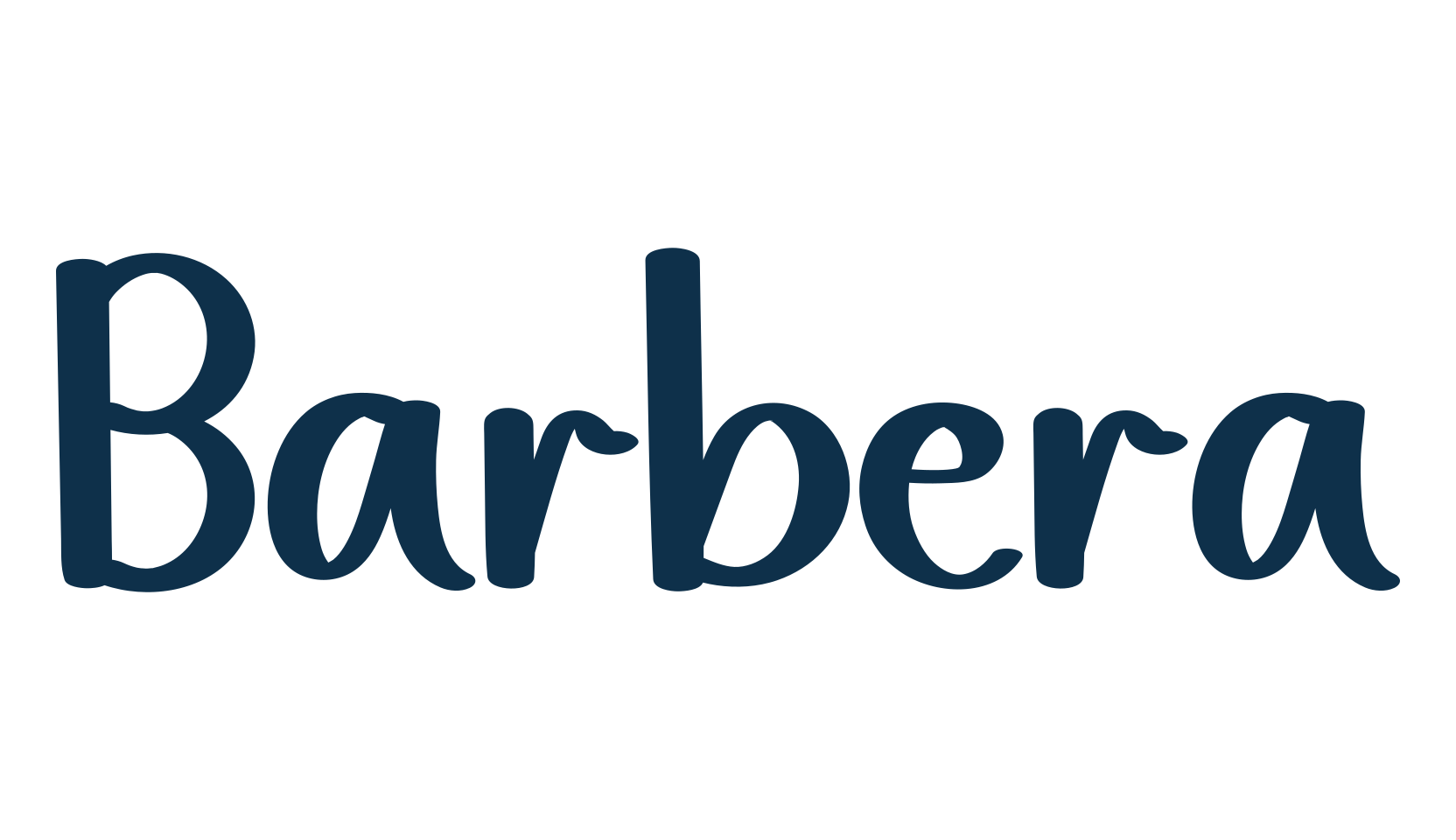Barbera, script handwritten fancy decorative calligraphy font preview
