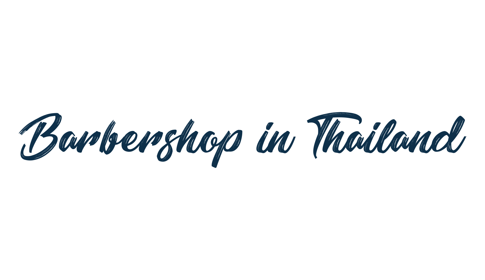 Barbershop in Thailand, script brush fancy decorative calligraphy font preview