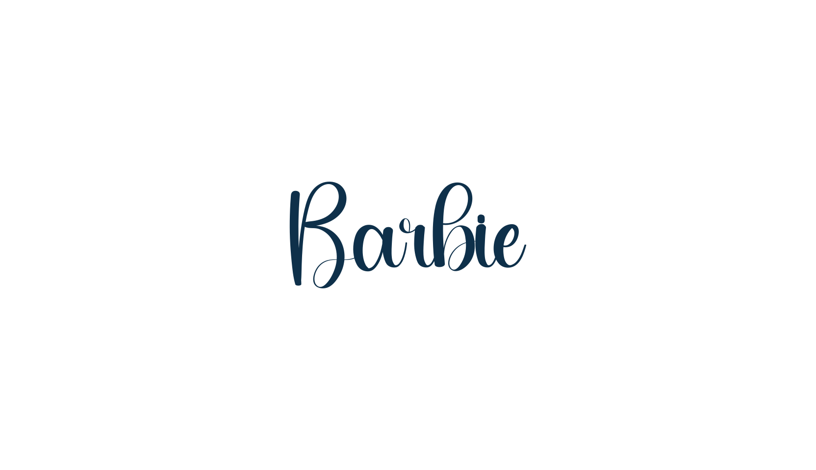 Barbie, calligraphy font preview