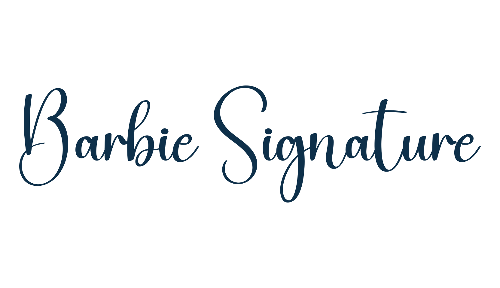 Barbie Signature, fancy various decorative script calligraphy font preview