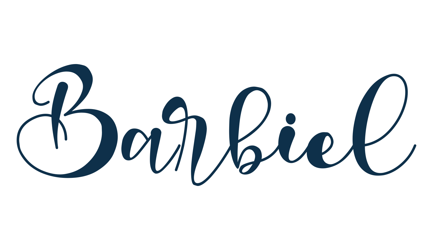 Barbiel, calligraphy font preview
