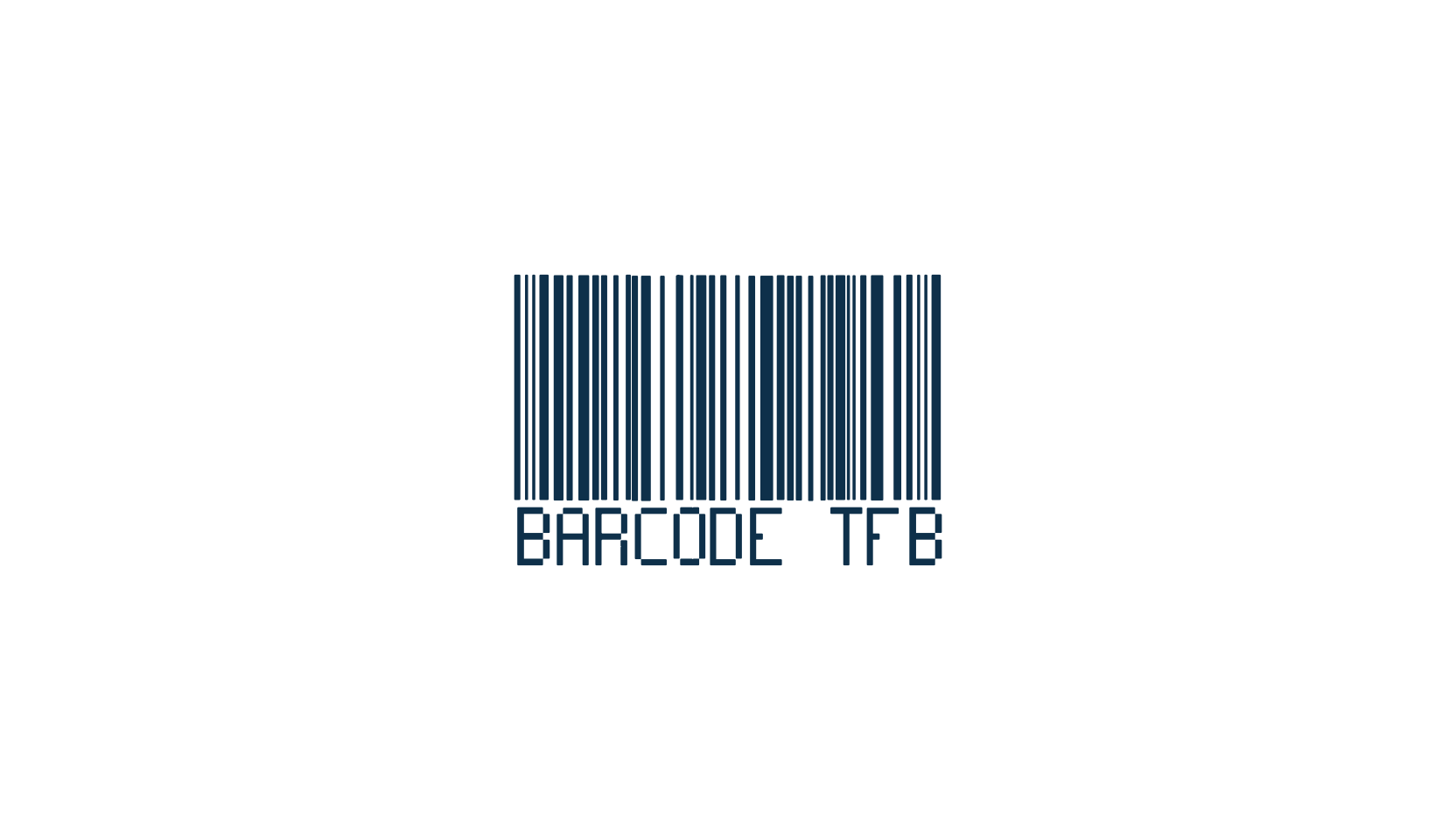 Barcode TFB, fancy decorative font preview