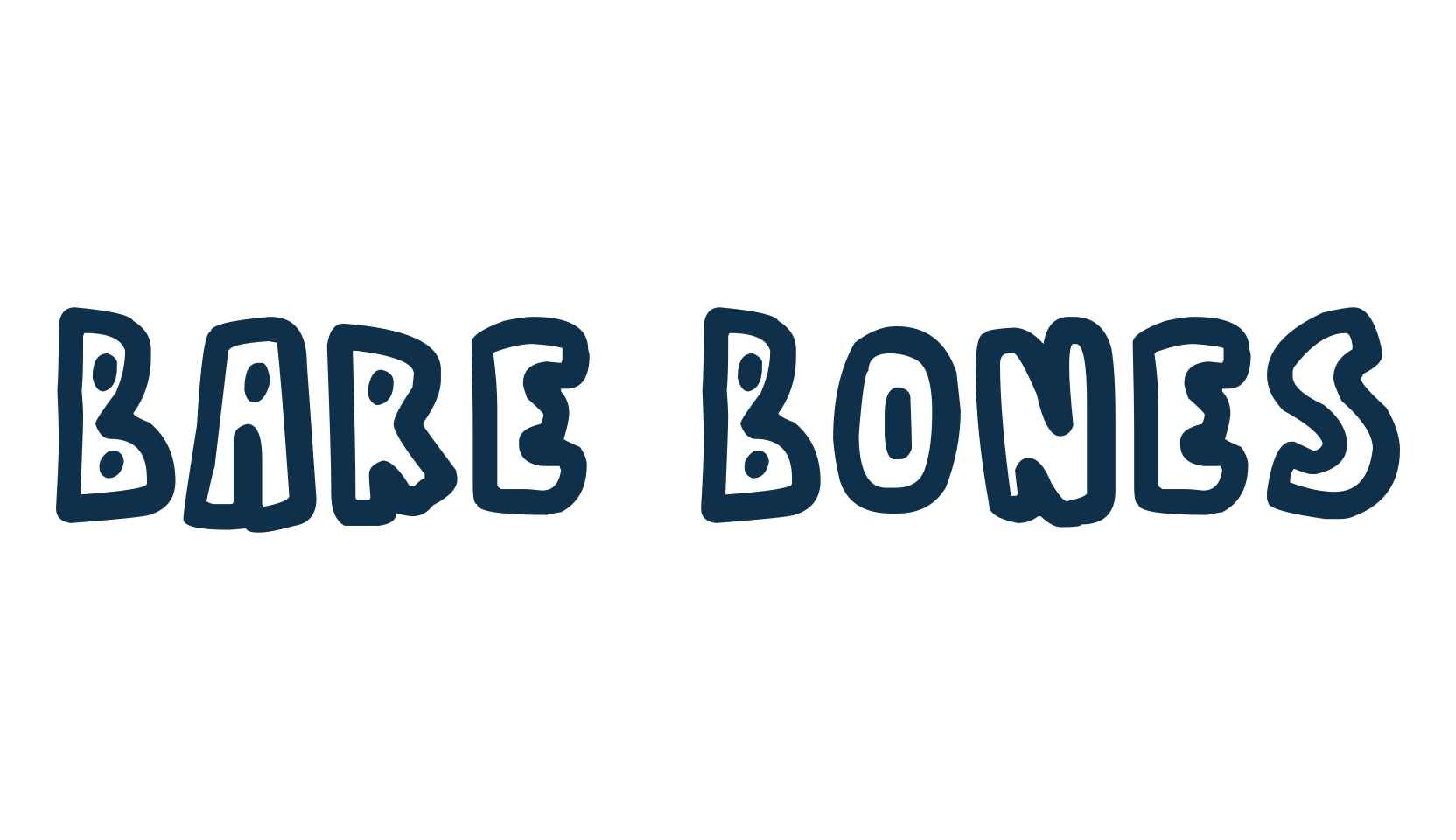 Bare Bones, fancy cartoon decorative comic font preview