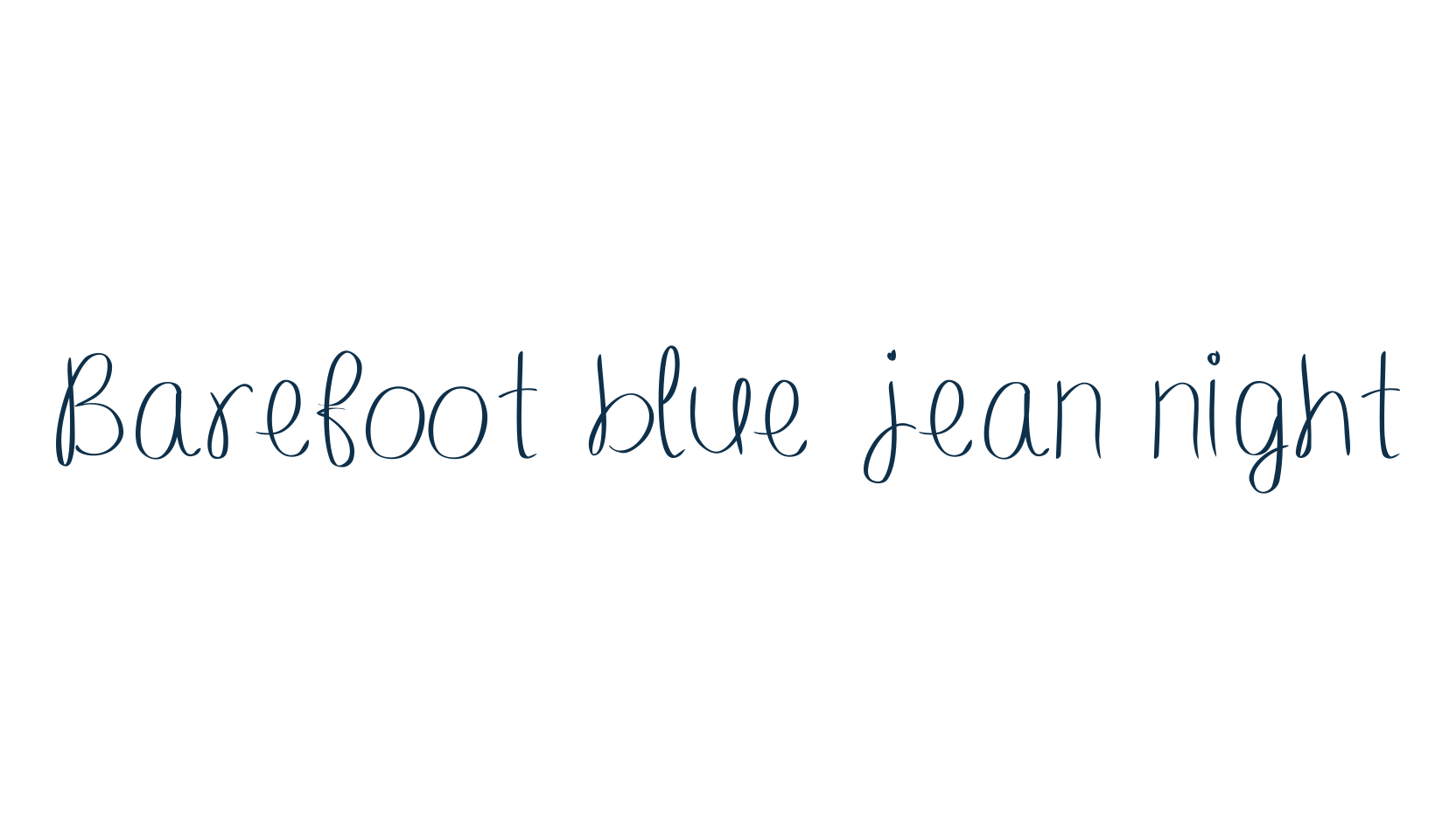 Barefoot blue jean night, handwriting font preview
