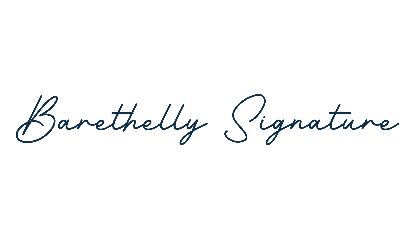 Barethelly Signature, handwriting font preview