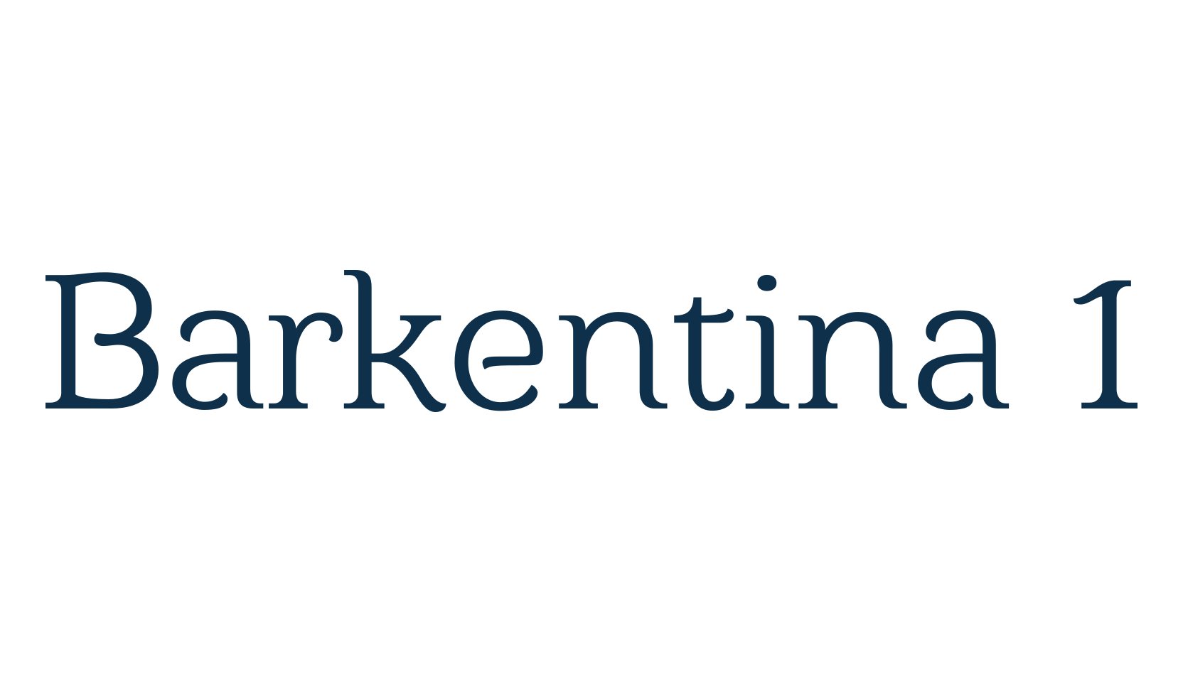 Barkentina 1, basic serif font preview