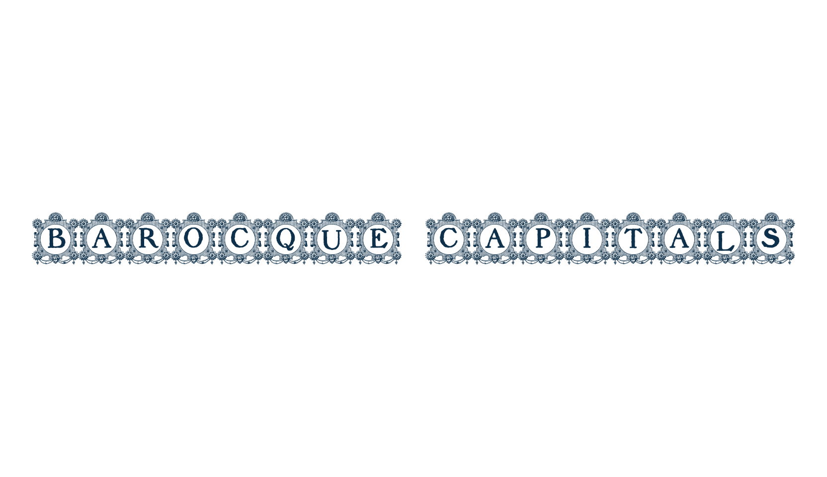 Barocque Capitals, fancy initials decorative font preview