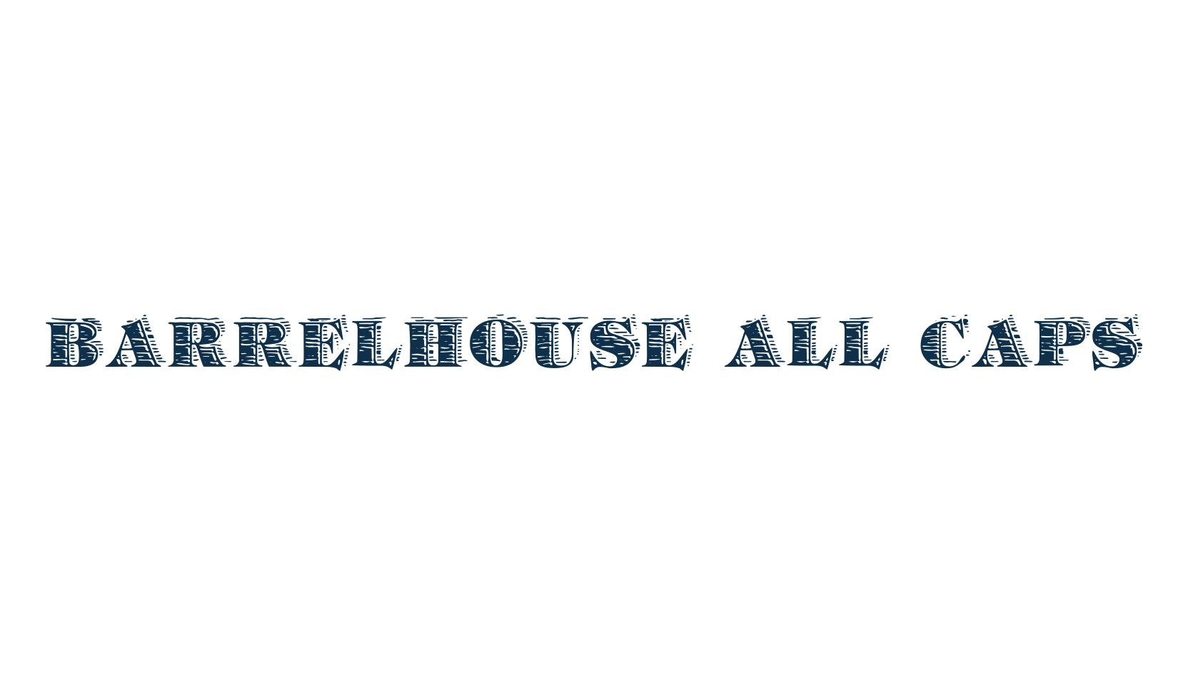 Barrelhouse All Caps, fancy western decorative font preview
