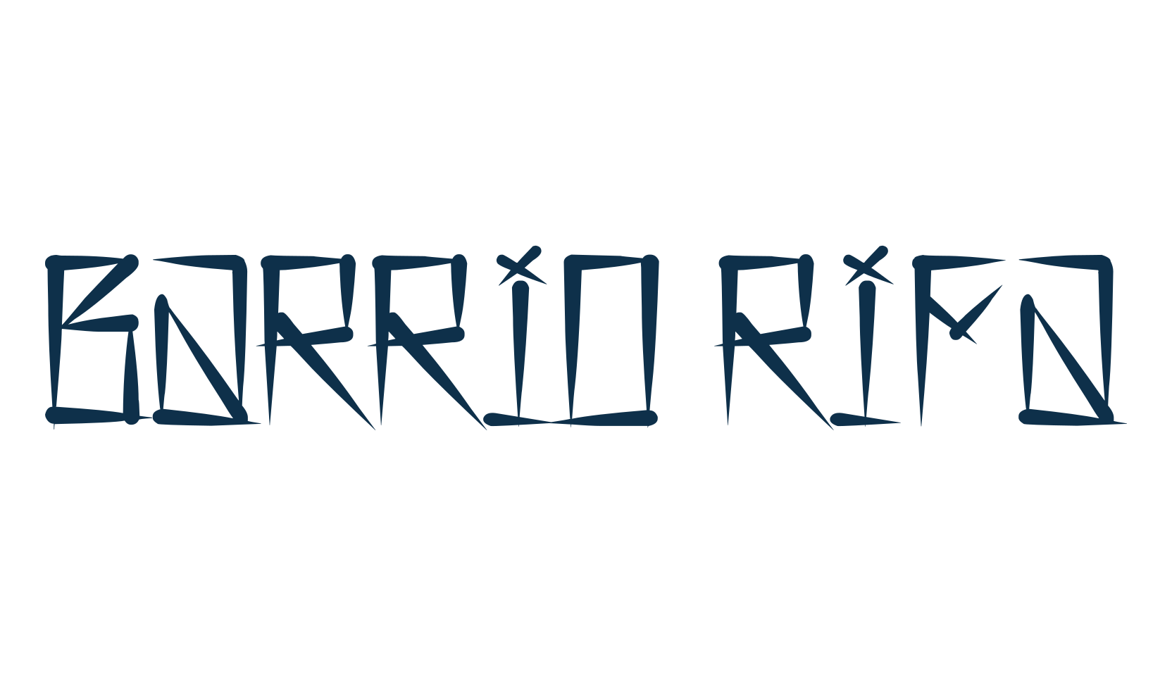 Barrio Rifa, script graffiti fancy decorative calligraphy font preview