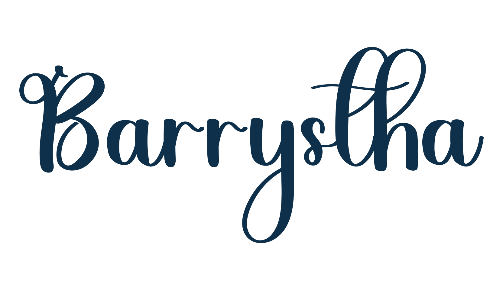 Barrystha, script calligraphy fancy decorative font preview