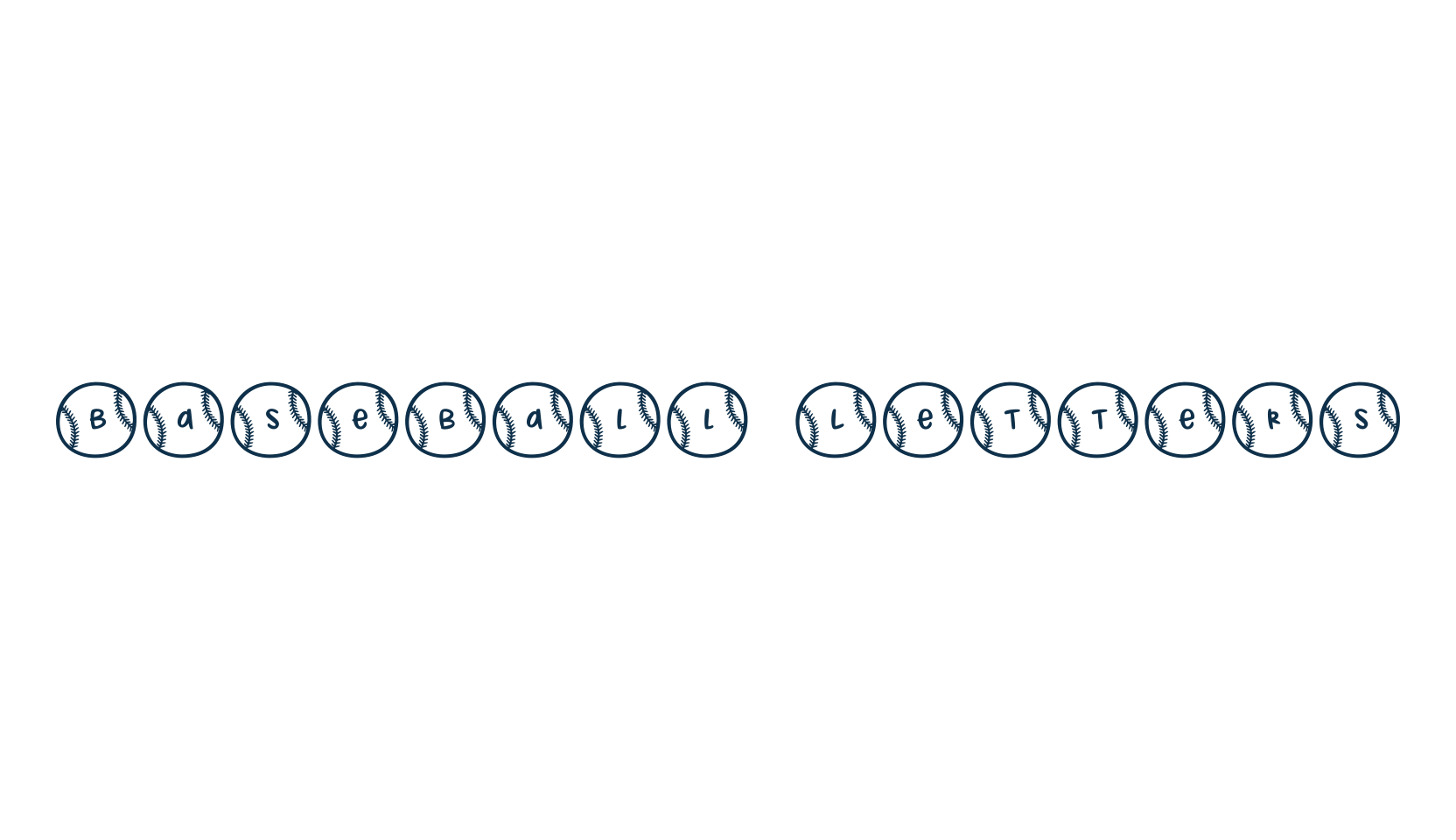 Baseball Letters, decorative font preview