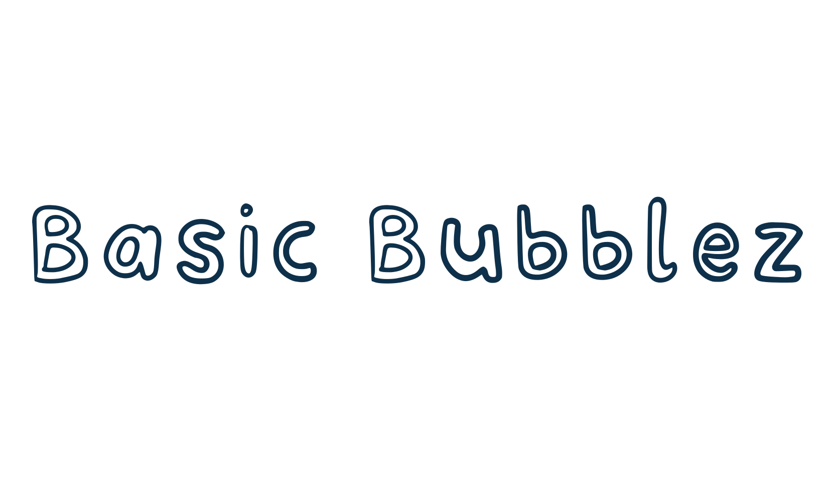 Basic Bubblez, cartoon font preview