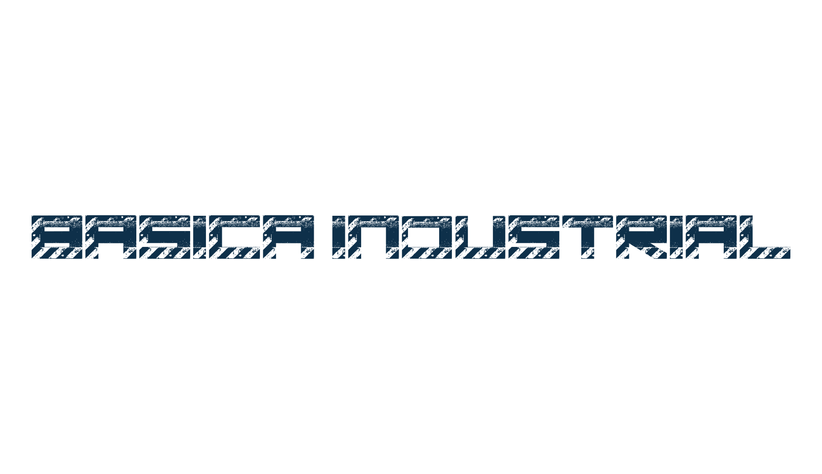 Basica Industrial, fancy various techno sci-fi font preview