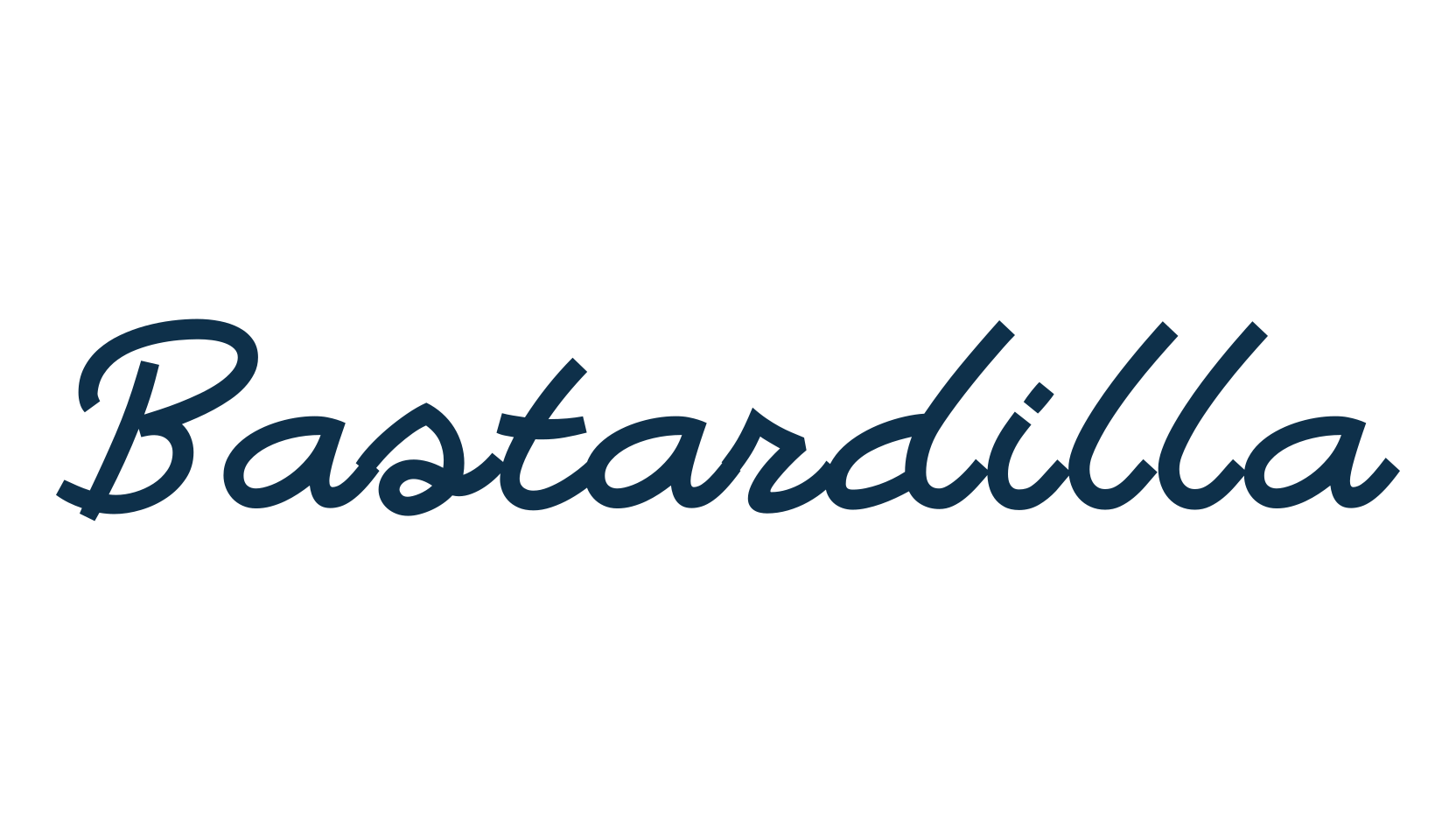 Bastardilla, fancy various decorative script calligraphy font preview