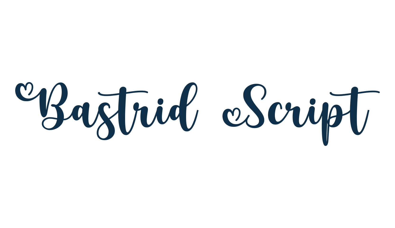 Bastrid Script, fancy various decorative script calligraphy font preview