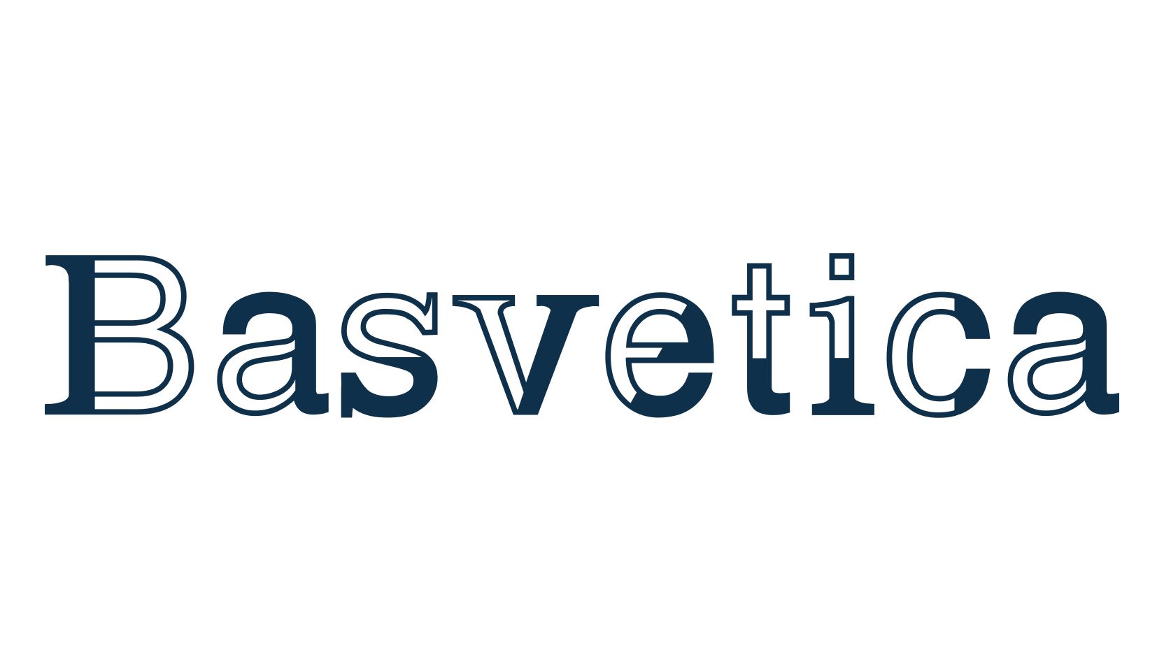 Basvetica, fancy various basic font preview