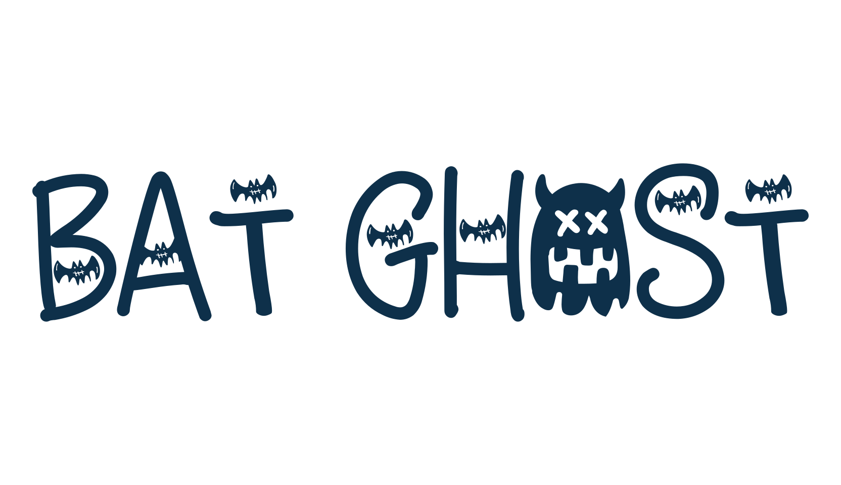 Bat Ghost, fancy decorative font preview