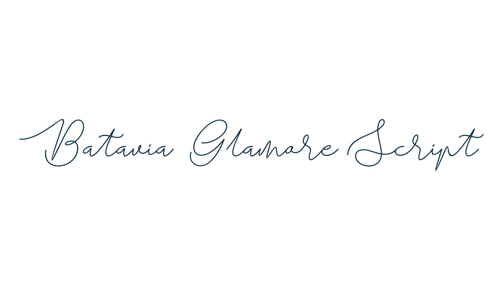 Batavia Glamore Script, handwriting font preview