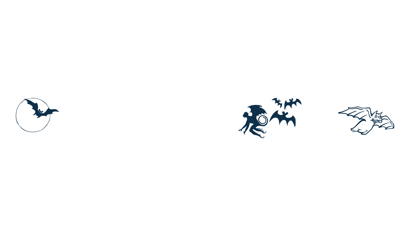 Bats Symbols, fancy decorative font preview