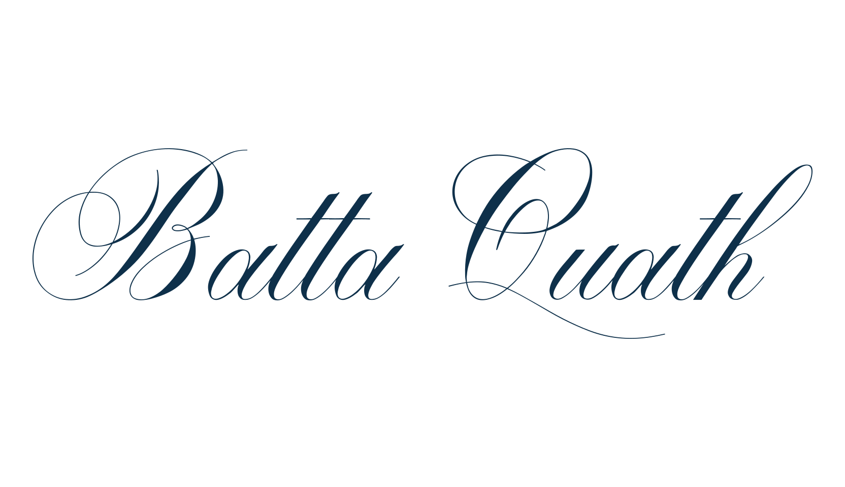 Batta Quath, script calligraphy fancy decorative font preview