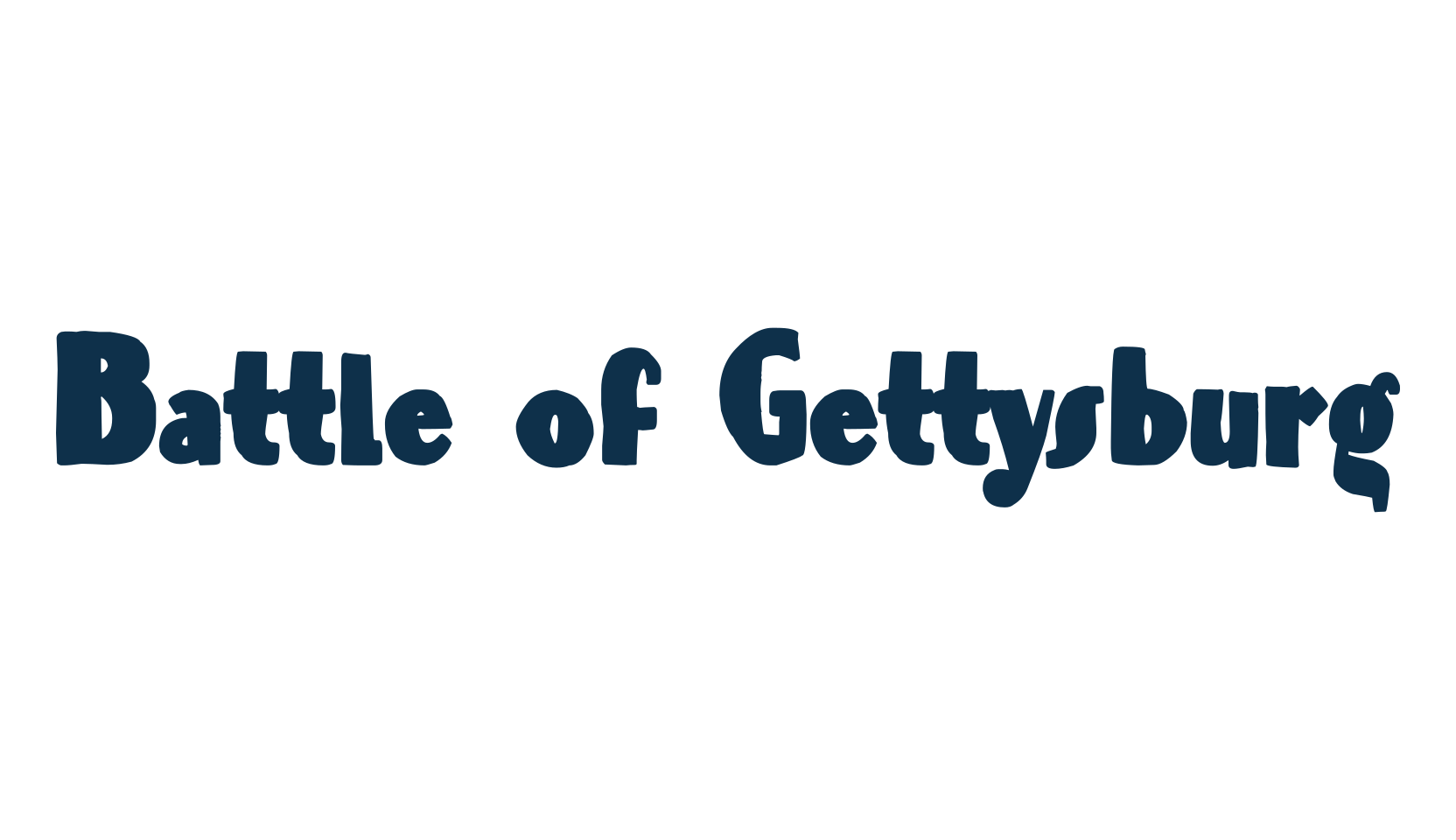 Battle of Gettysburg, retro font preview