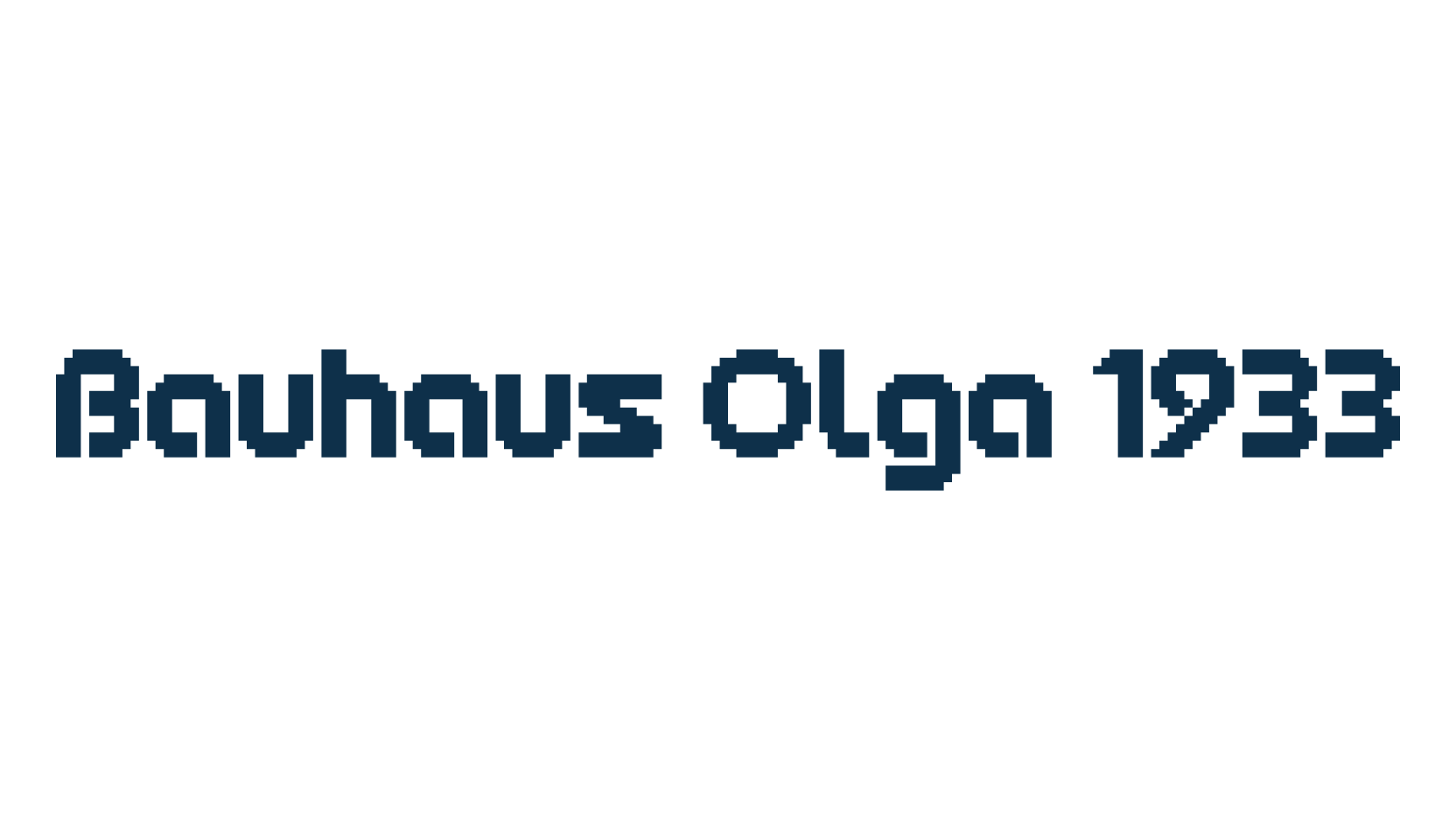 Bauhaus Olga 1933, techno lcd sci-fi font preview