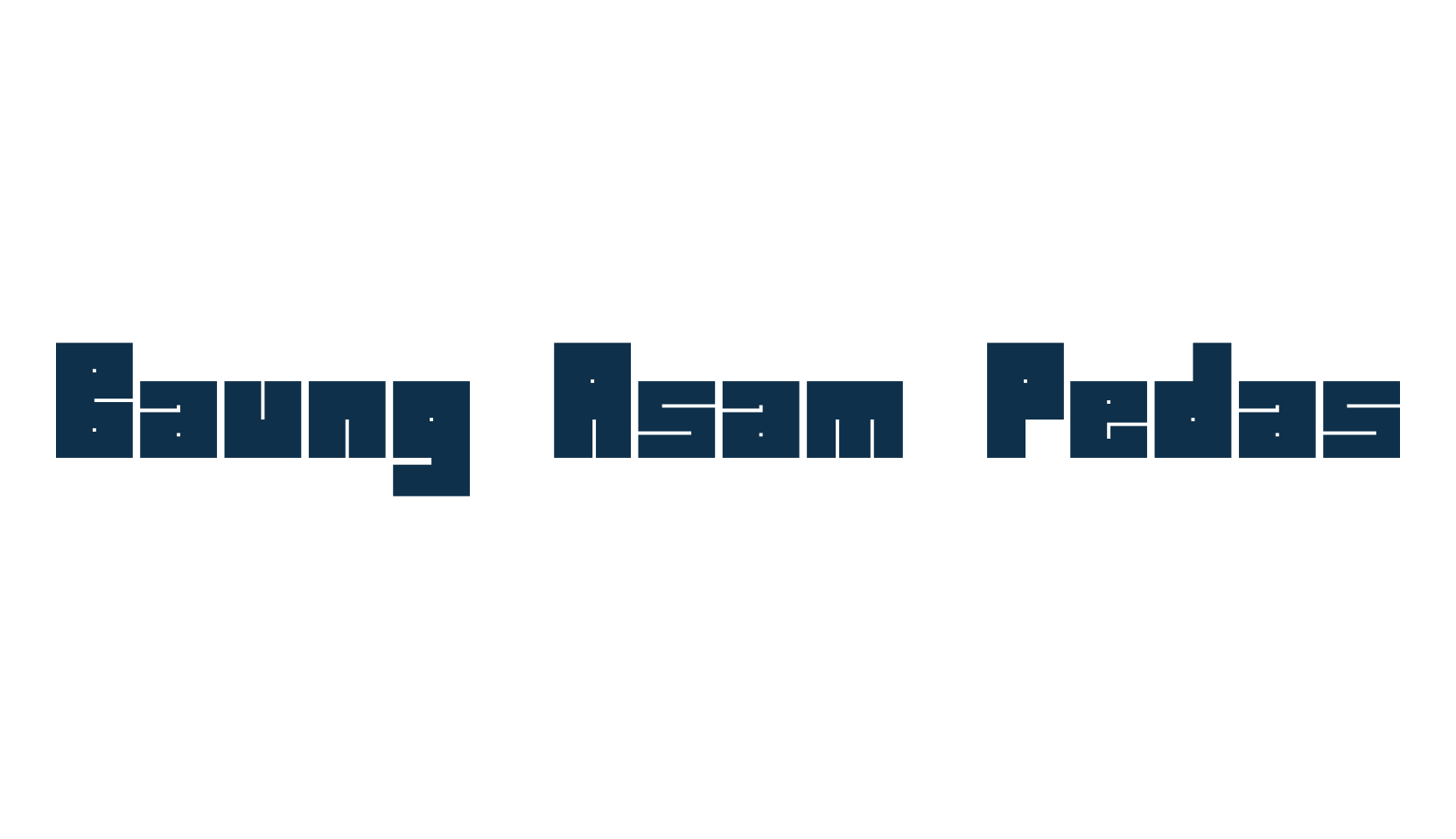 Baung Asam Pedas, techno square sci-fi font preview