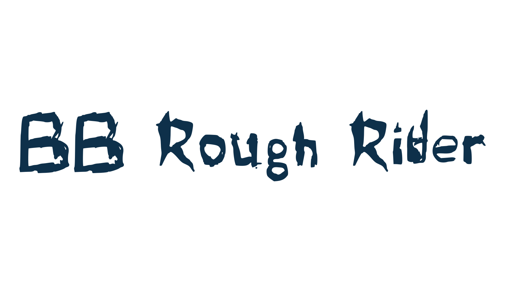 BB Rough Rider, script trash fancy decorative calligraphy font preview
