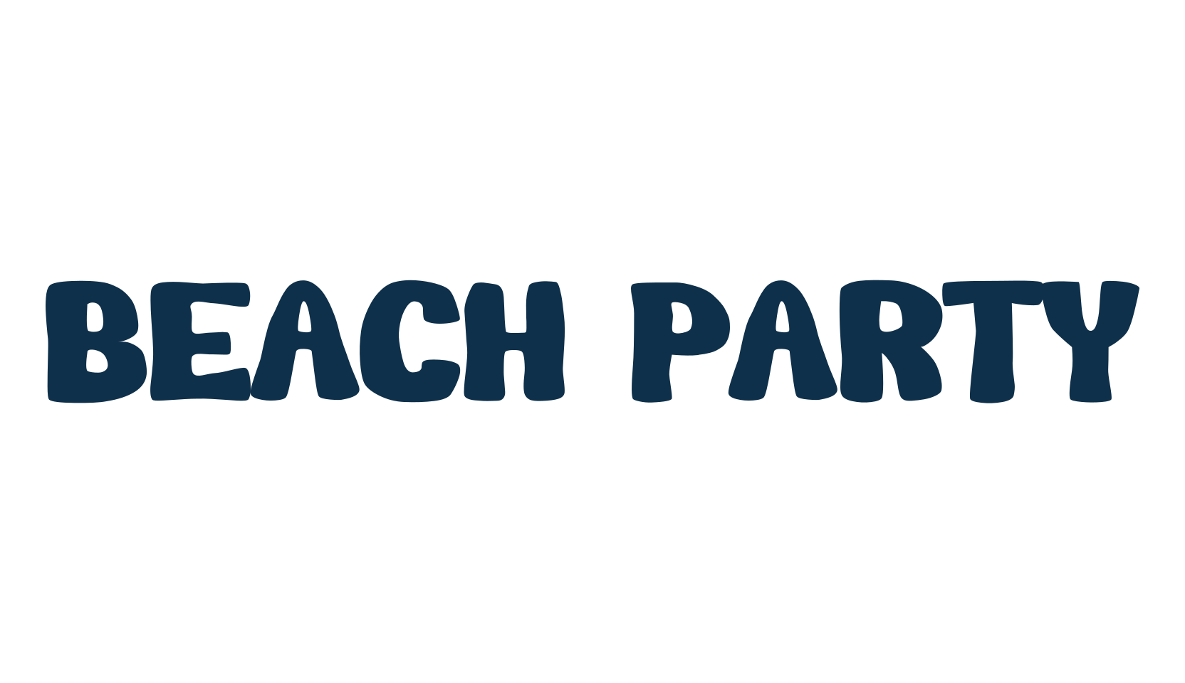 Beach Party, fancy cartoon decorative font preview