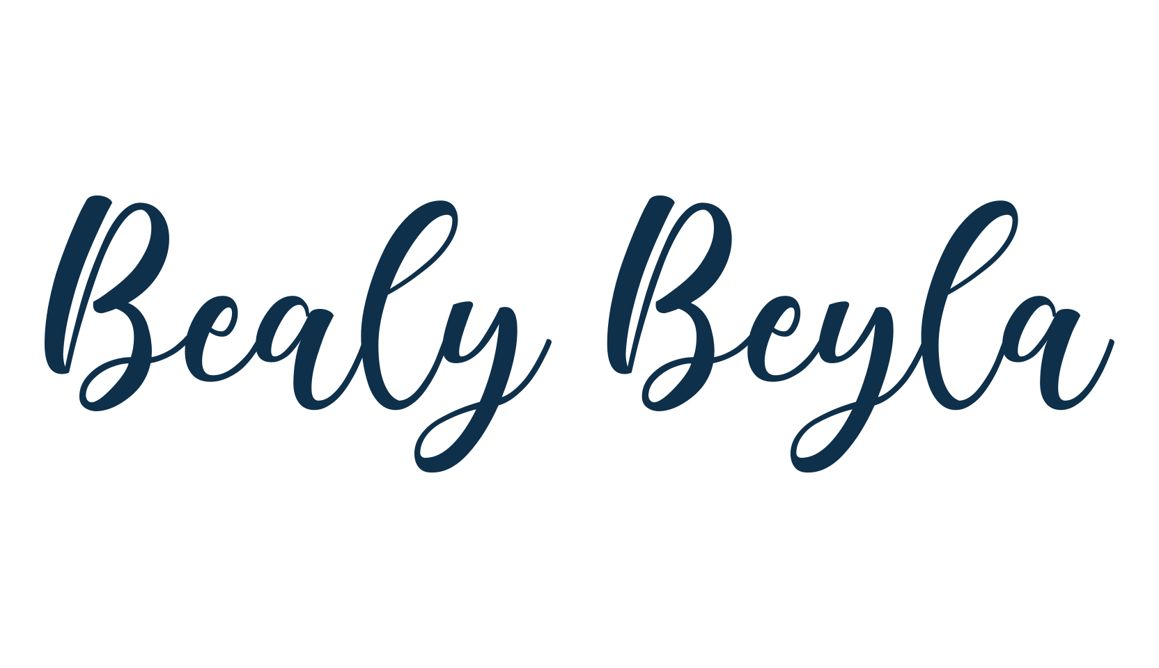 Bealy Beyla, calligraphy font preview
