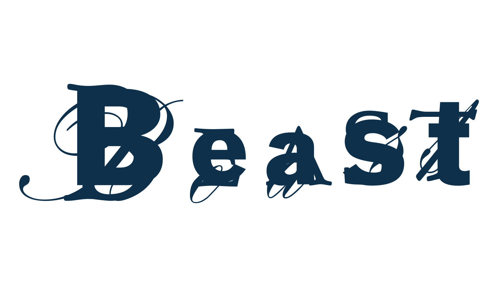 Beast, fancy distorted decorative font preview