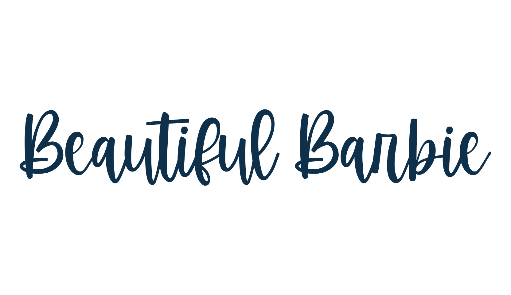 Beautiful Barbie, script handwritten fancy decorative calligraphy font preview