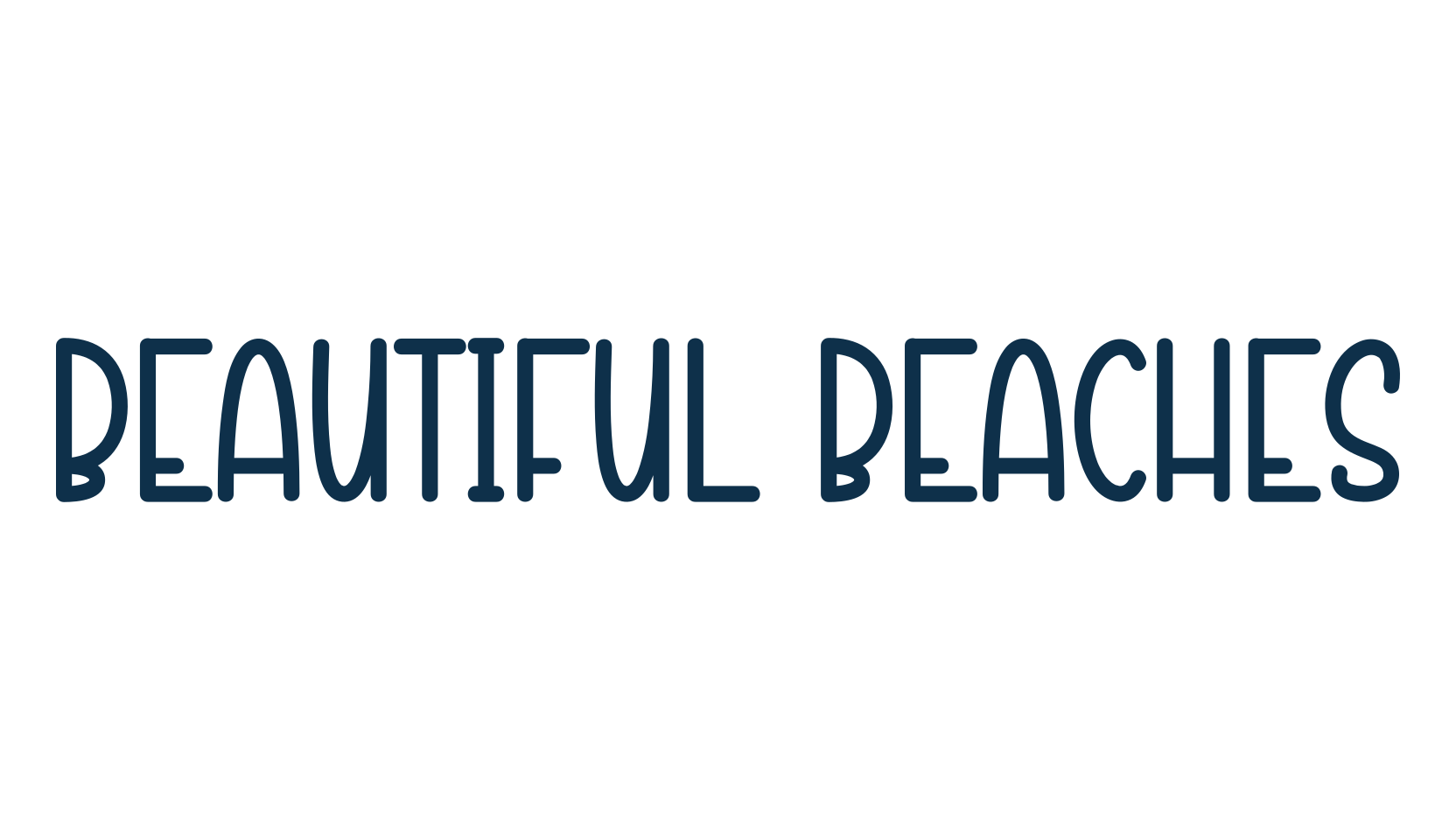 Beautiful Beaches, various font preview
