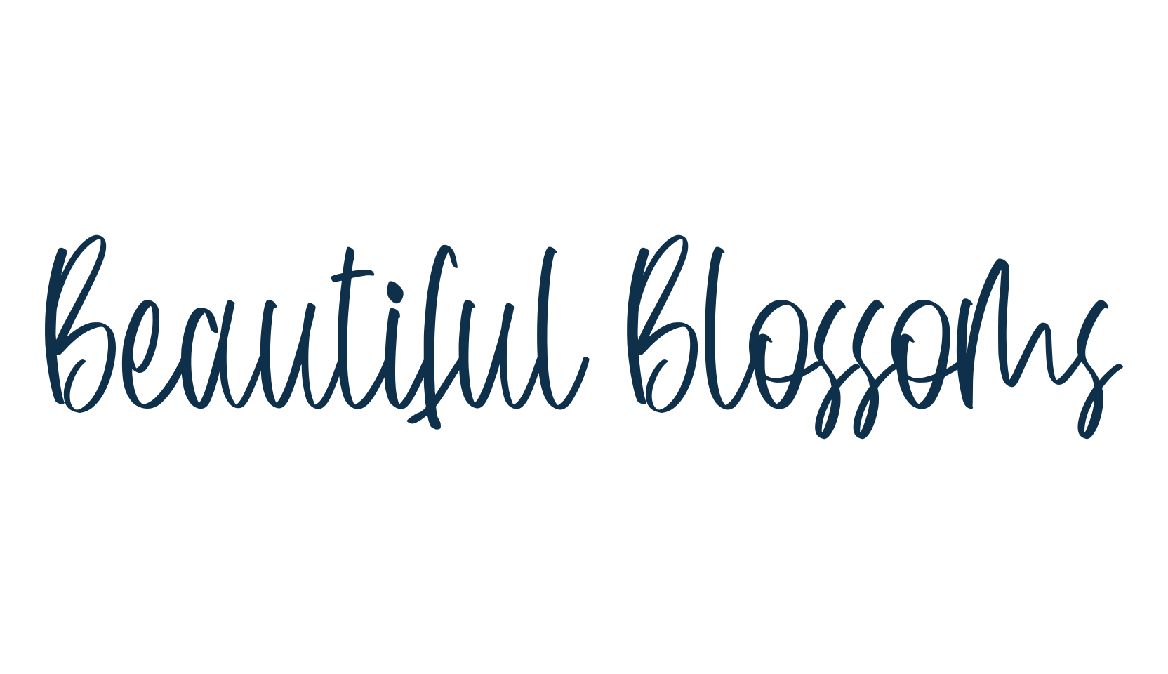 Beautiful Blossoms, script handwritten fancy decorative calligraphy font preview