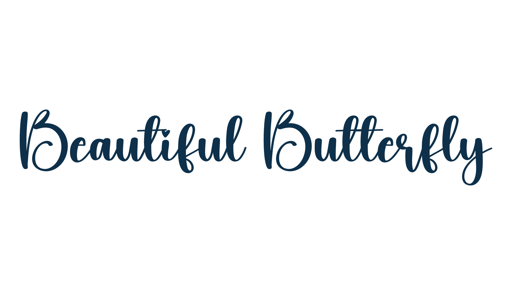 Beautiful Butterfly, calligraphy font preview