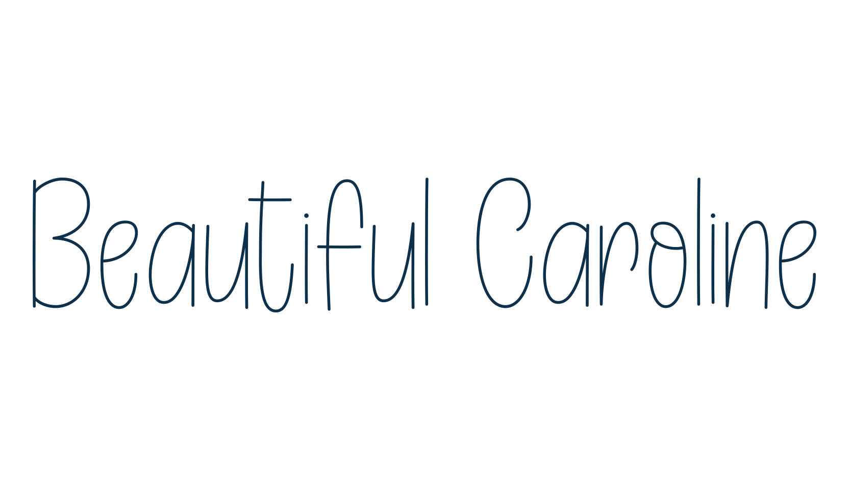 Beautiful Caroline, script handwritten fancy decorative calligraphy font preview