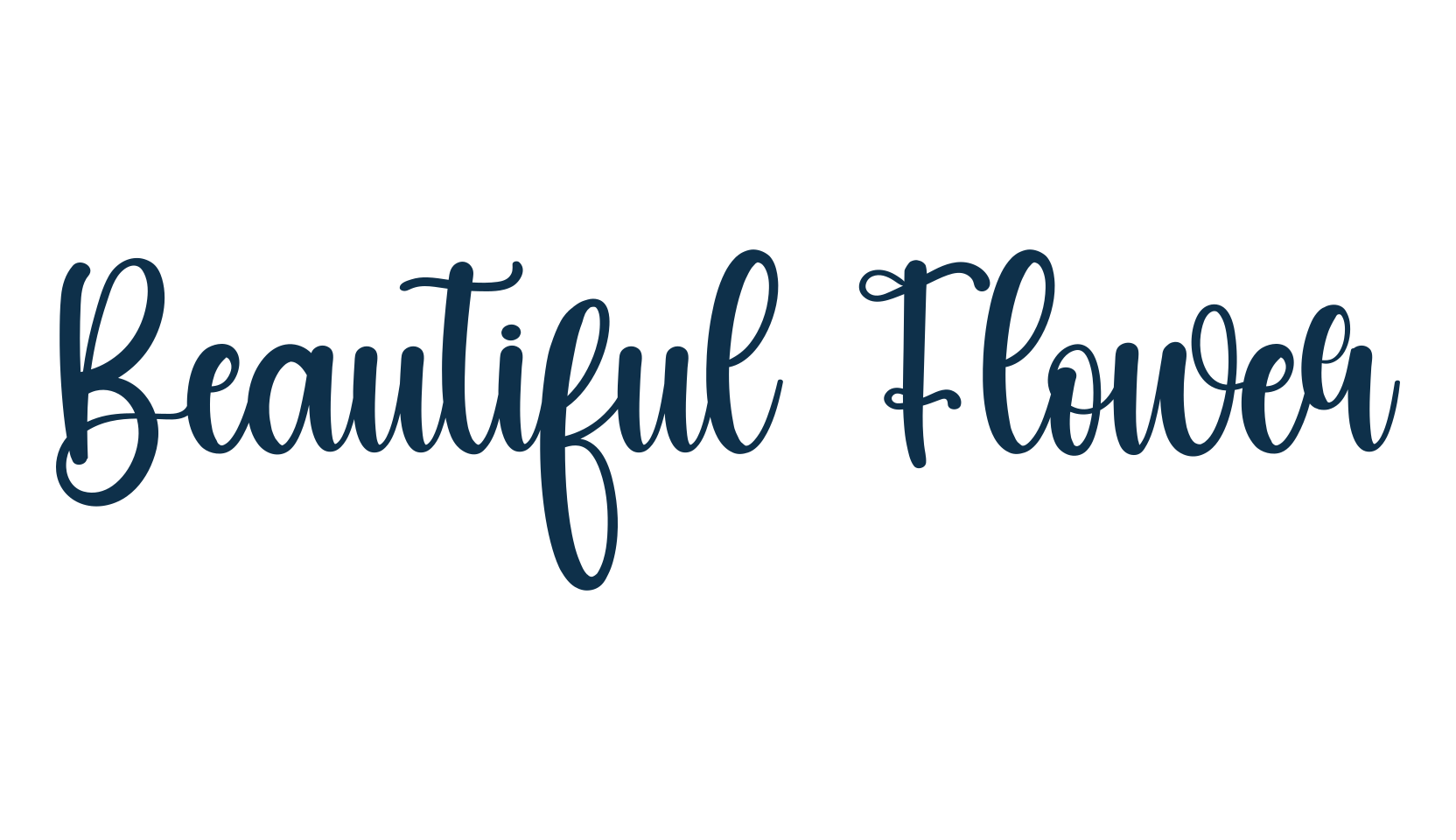 Beautiful Flower, calligraphy font preview