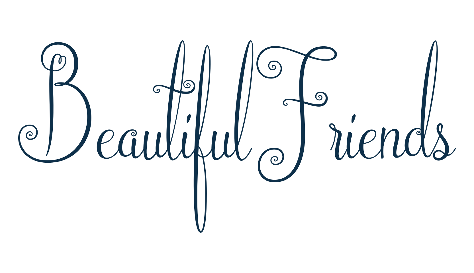 Beautiful Friends, fancy curly decorative font preview